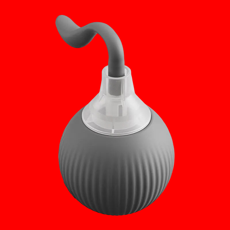 Gray bulb with a curved neck on a light gray background