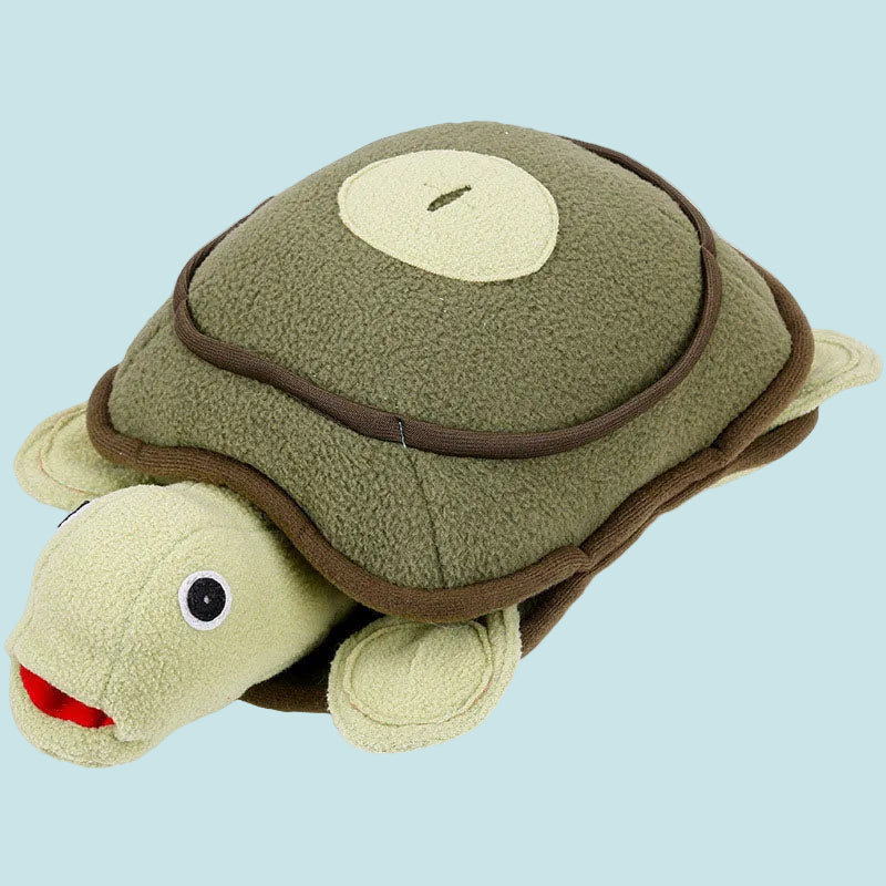 Plush turtle toy with a white background
